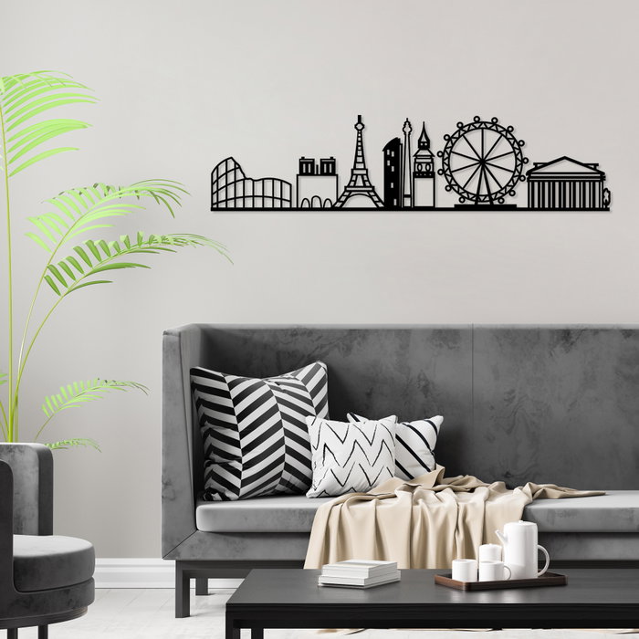 Wallity European Cities Skyline Escultura de pared en Negro Wallity European Cities Skyline Escultura de pared en Negro
